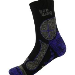 Hanwag - Hike-Merino Socke - Wandersocken Black / Royal Blue New