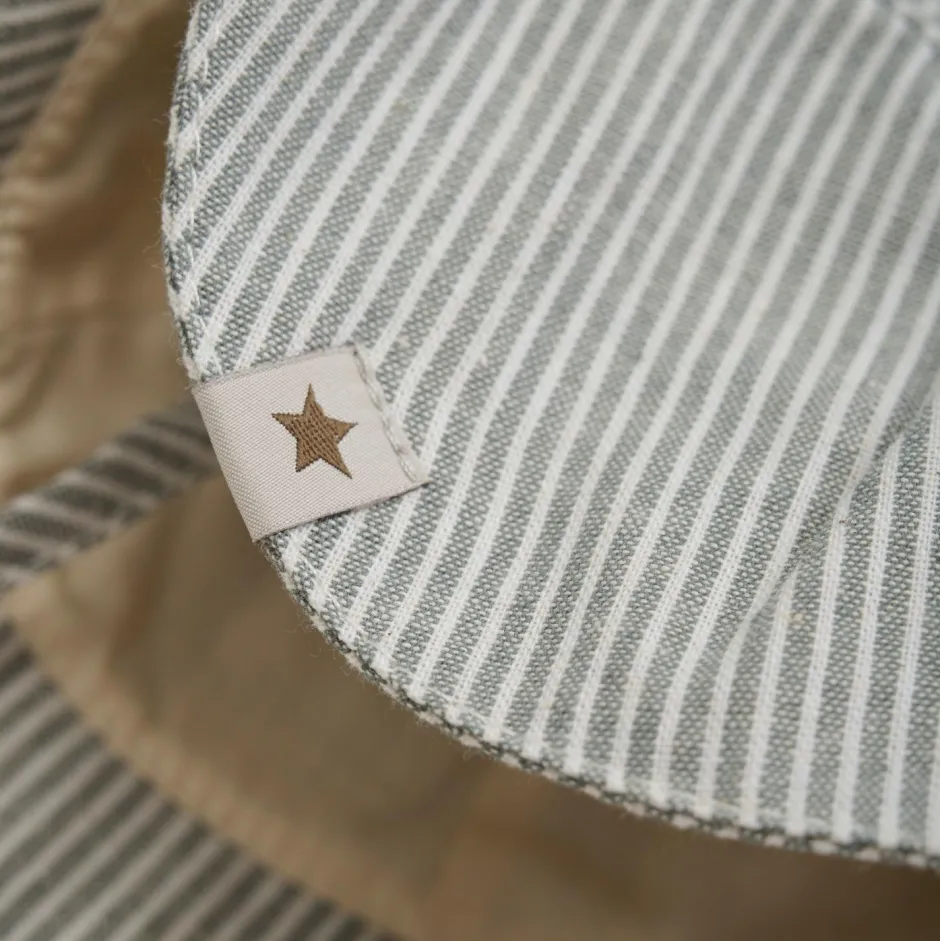Huttelihut - Kid's Summer Hat Woven Stripe with Chin Straps - Cap