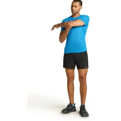 Icebreaker Trekkingbekleidung|Alltagsbekleidung-- Merino 75 Cool-Lite Featherlight S/S Crewe - Merinounterwäsche Black