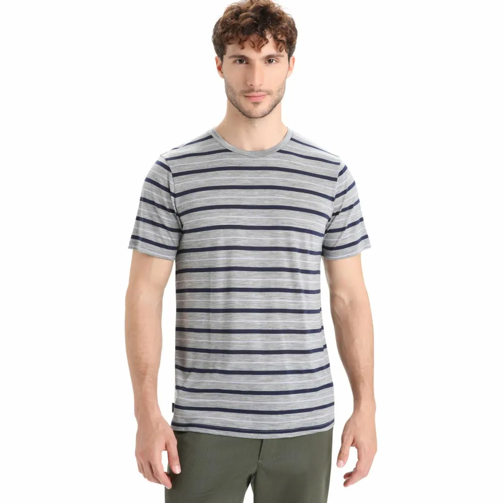 Icebreaker - Wave S/S Tee Stripe - Merinoshirt Online