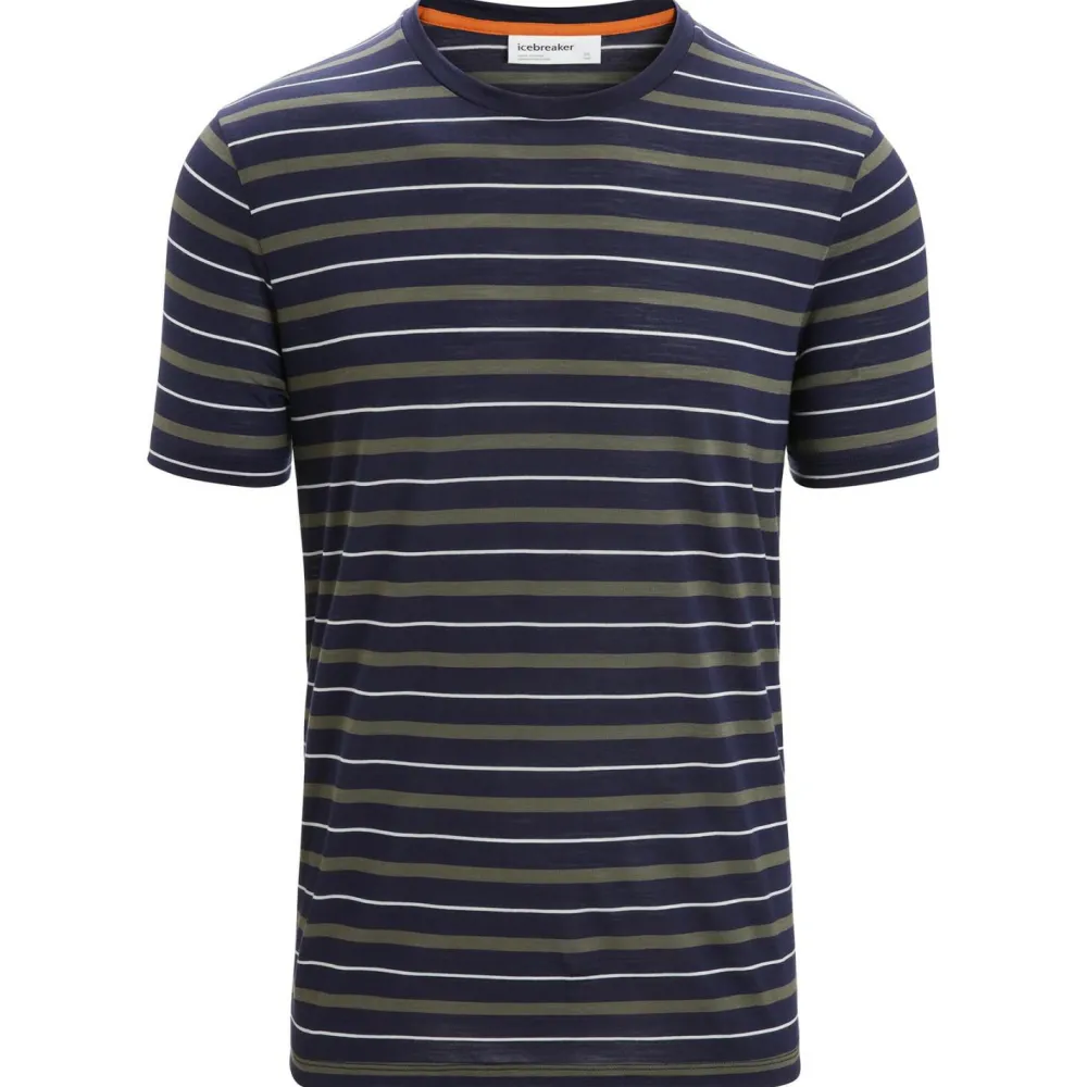 Icebreaker - Wave S/S Tee Stripe - Merinoshirt Online