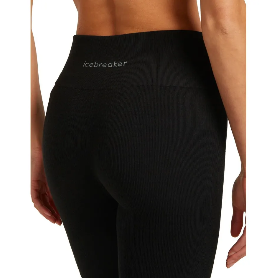 Icebreaker Trekkingbekleidung|Wanderbekleidung-- Women's Merino Seamless Rib 8'' High Rise - Shorts Black