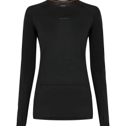 Icebreaker - Women's Merino 125 Zoneknit L/S Crewe - Merinounterwäsche Black Hot