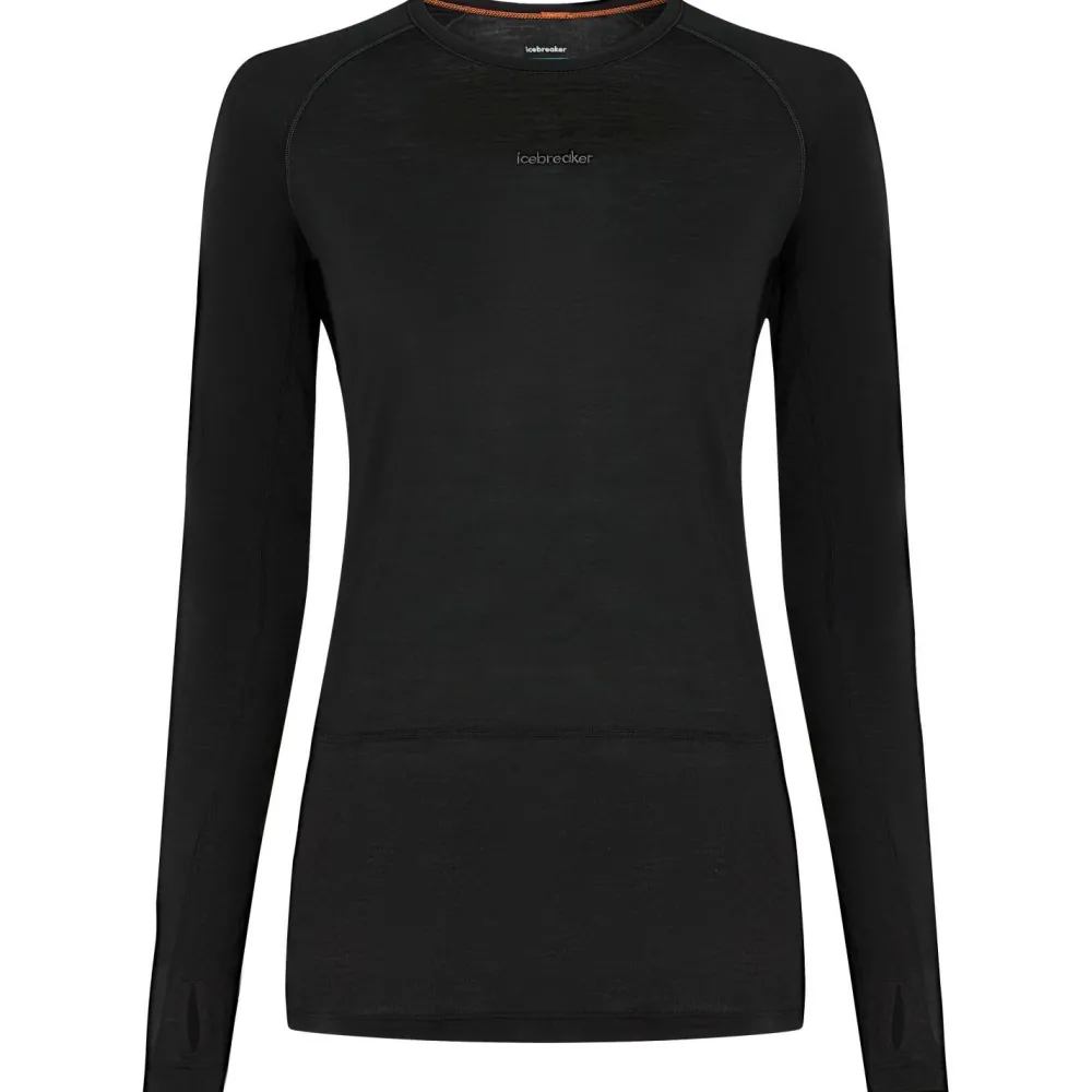 Icebreaker - Women's Merino 125 Zoneknit L/S Crewe - Merinounterwäsche Black Hot
