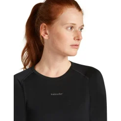 Icebreaker - Women's Merino 125 Zoneknit L/S Crewe - Merinounterwäsche Black Hot