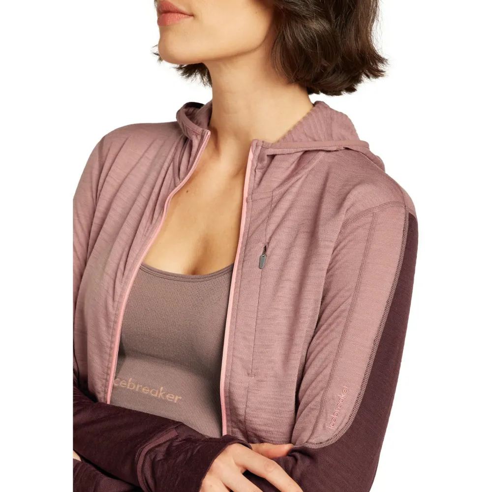 Icebreaker - Women's 200 RealFleece Descender L/S Zip Hoodie - Merinohoodie Online