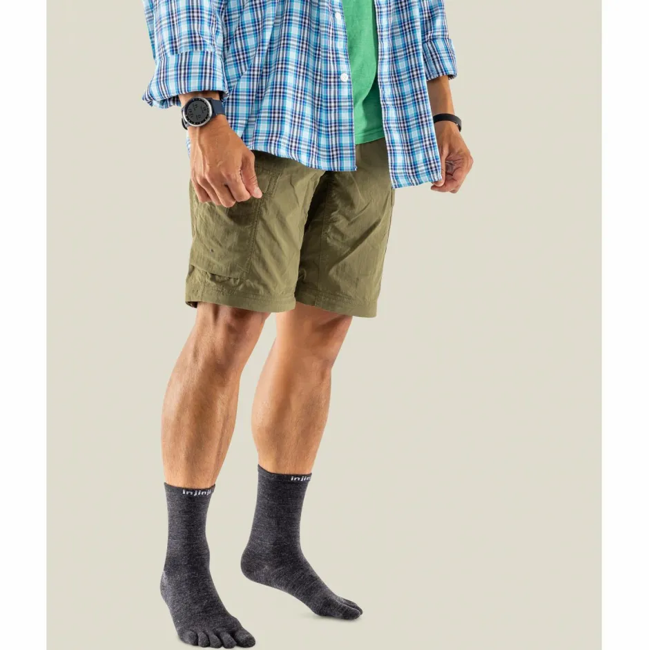 Injinji Wandersocken|Merinosocken-- Liner Crew Wool - Multifunktionssocken Slate