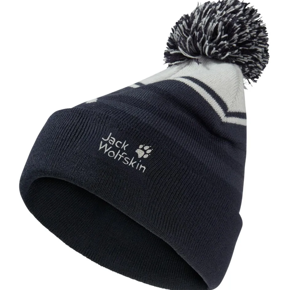 Jack Wolfskin Kopfbedeckungen|Alltagsbekleidung-- Kid's Stripy Pompom Beanie - Mütze