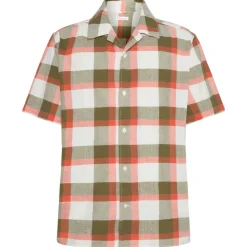 KnowledgeCotton Apparel - Boxed Fit S/S Checkered Shirt - Hemd Beige check Outlet