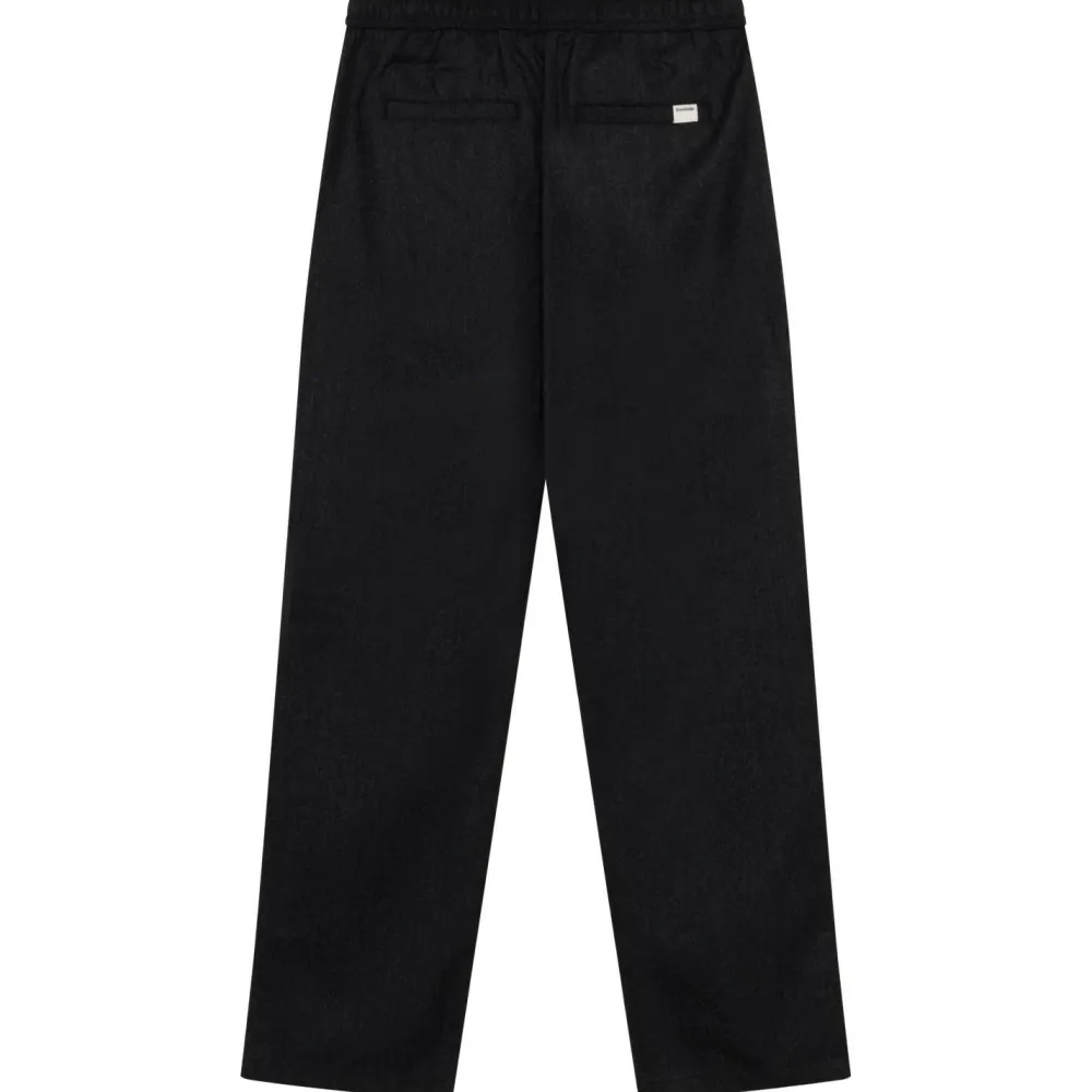 KnowledgeCotton Apparel - Fig Wool Elastic Waist Pant - Freizeithose Dark Grey Melange Outlet