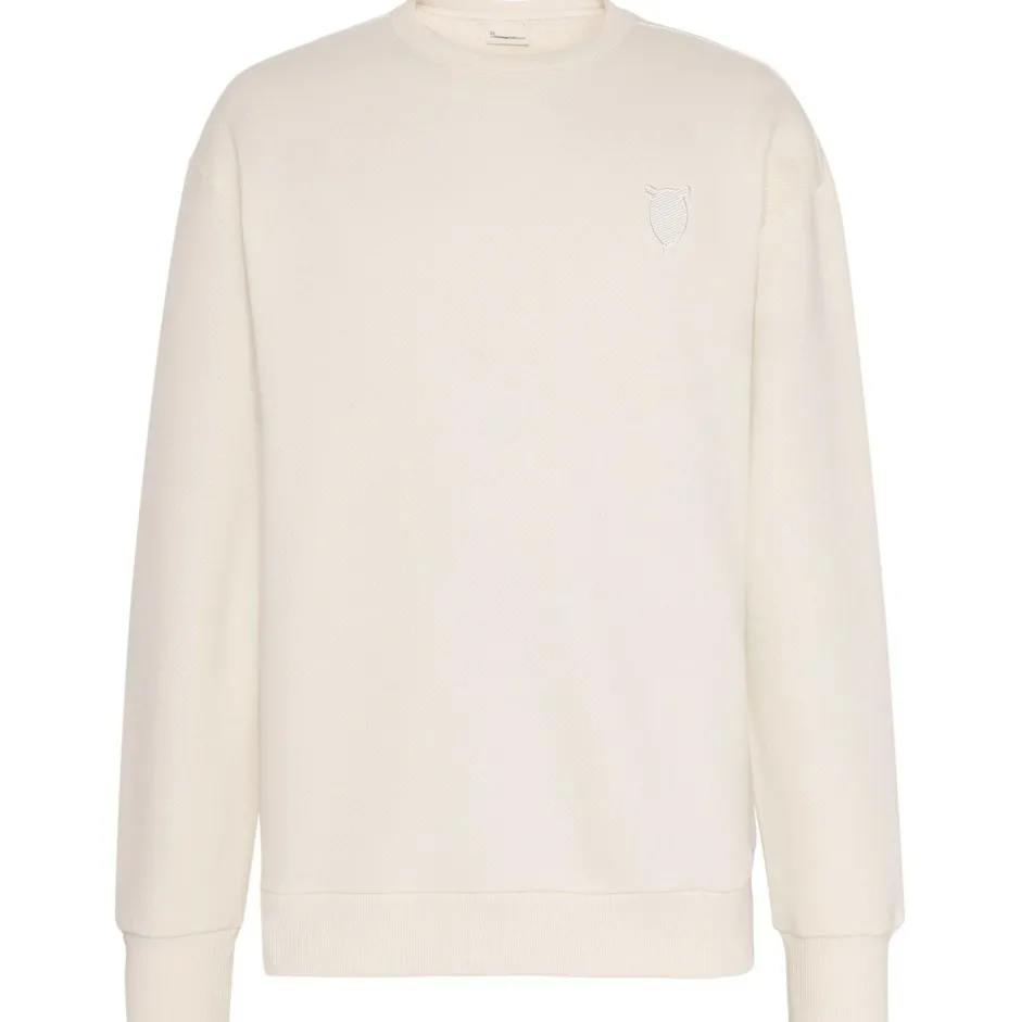 KnowledgeCotton Apparel Pullover & Hoodies|Alltagsbekleidung-- Heavy Diagonal Structure Sweater - Fleecepullover Egret