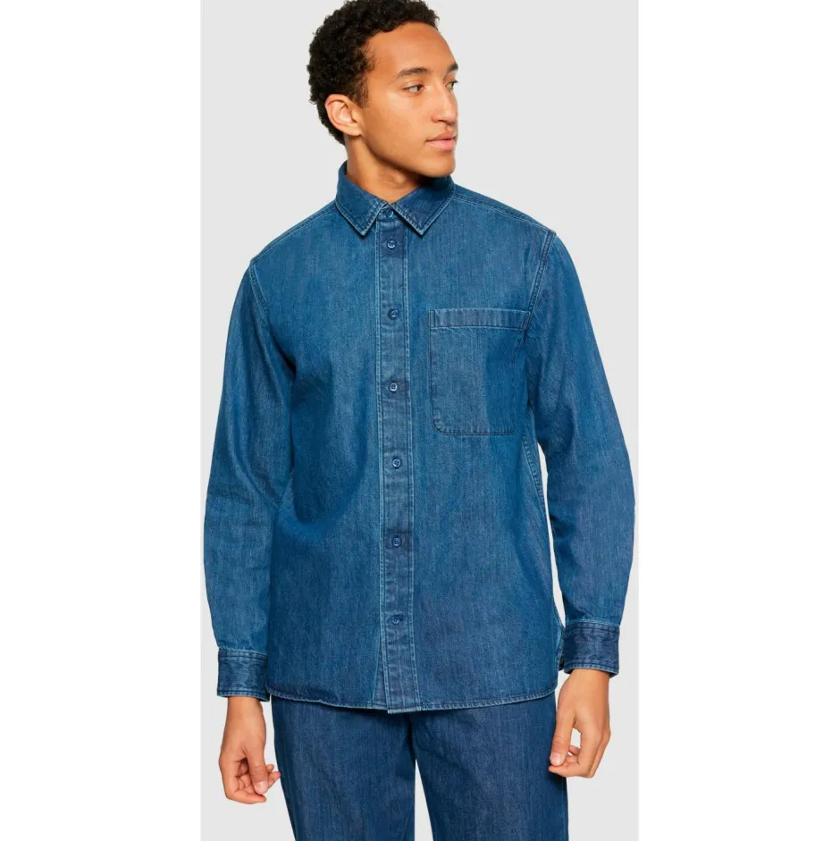 KnowledgeCotton Apparel Shirts, Hemden & Longsleeves|Alltagsbekleidung-- Loose Denim Shirt - Hemd Dark Blue Denim