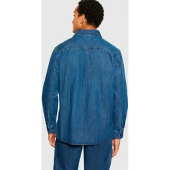 KnowledgeCotton Apparel Shirts, Hemden & Longsleeves|Alltagsbekleidung-- Loose Denim Shirt - Hemd Dark Blue Denim
