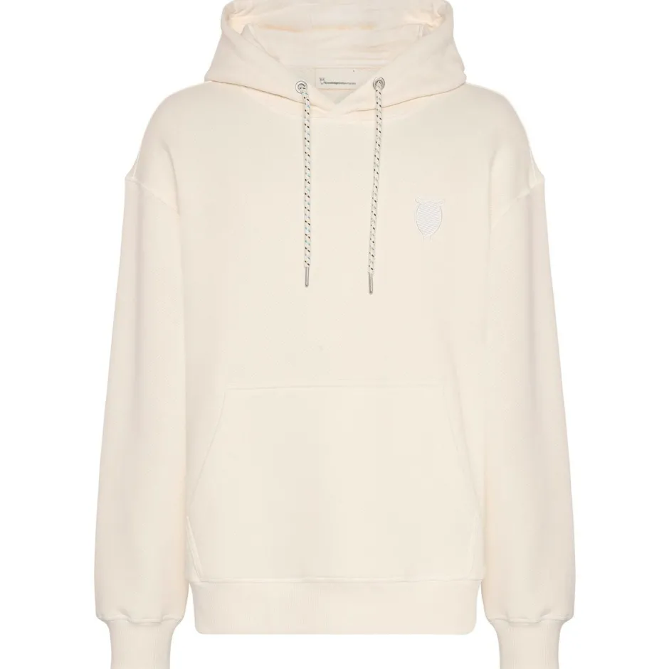 KnowledgeCotton Apparel Pullover & Hoodies|Pullover & Hoodies-- Loose Kangaroo Pocket Sweat with Embroidery - Hoodie