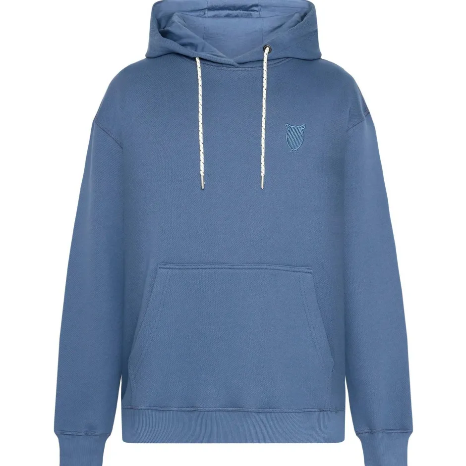 KnowledgeCotton Apparel Pullover & Hoodies|Pullover & Hoodies-- Loose Kangaroo Pocket Sweat with Embroidery - Hoodie