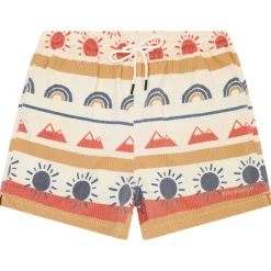 KnowledgeCotton Apparel - Mid-Thigh Icon AOP Seersucker Swimshorts - Badehose Multi Color AOP Clearance
