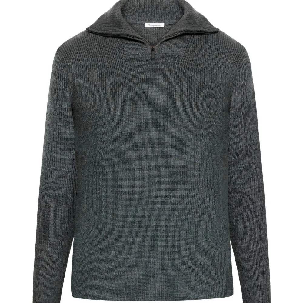 - 1/2 Neck Zip erino Woo Rib Knit - erinopuover < KnowledgeCotton Apparel New