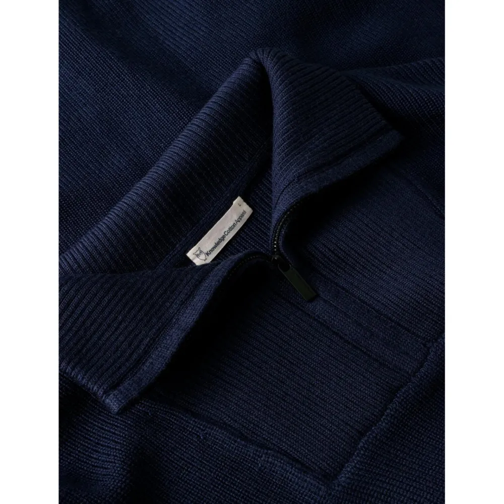 - 1/2 Neck Zip erino Woo Rib Knit - erinopuover < KnowledgeCotton Apparel New