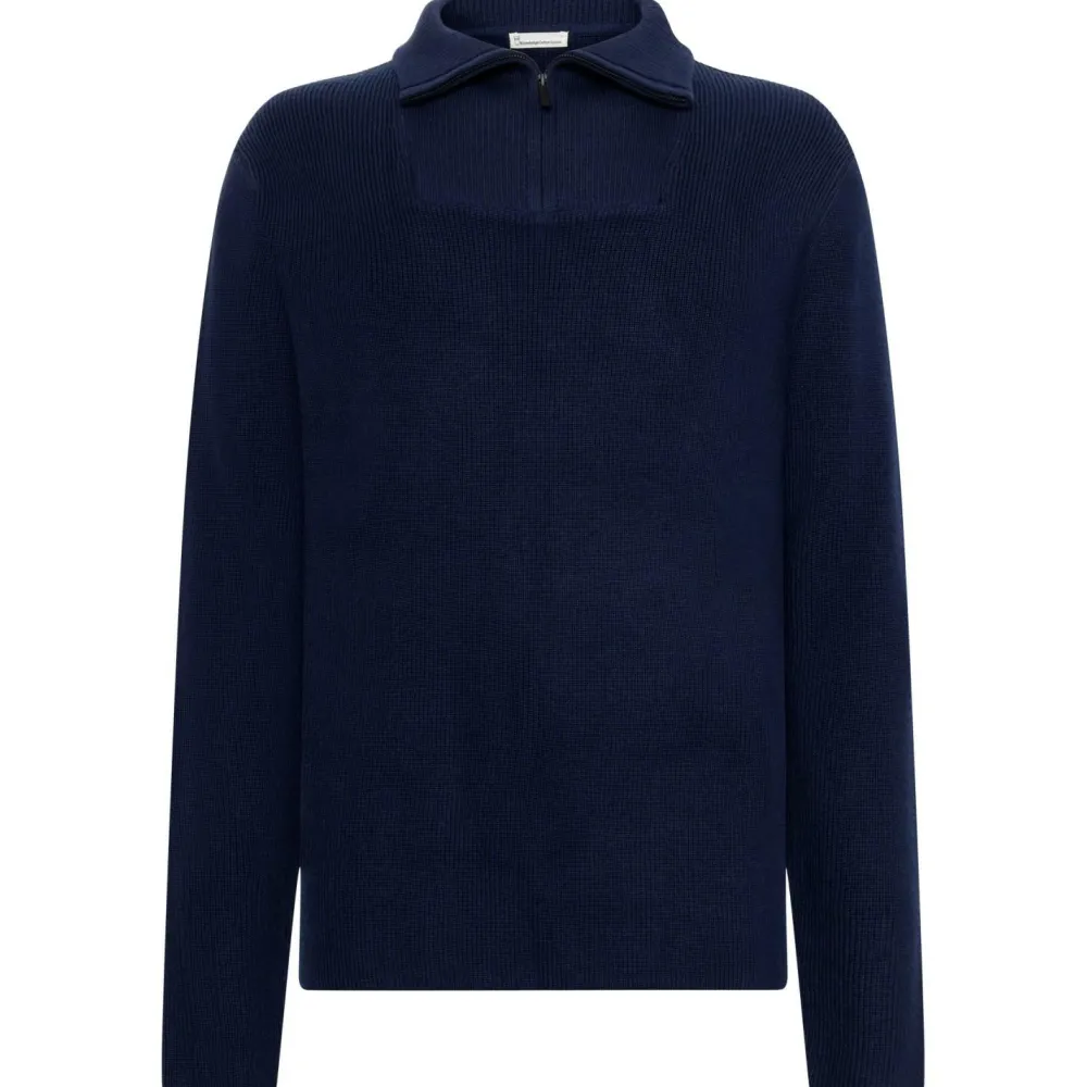 - 1/2 Neck Zip erino Woo Rib Knit - erinopuover < KnowledgeCotton Apparel New
