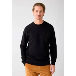 KnowledgeCotton Apparel - Regular Sweat With Pocket - Pullover Black Jet New