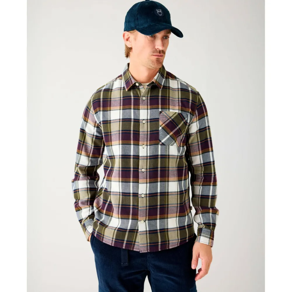 KnowledgeCotton Apparel - Regular Light Flannel Checkered - Hemd Sale