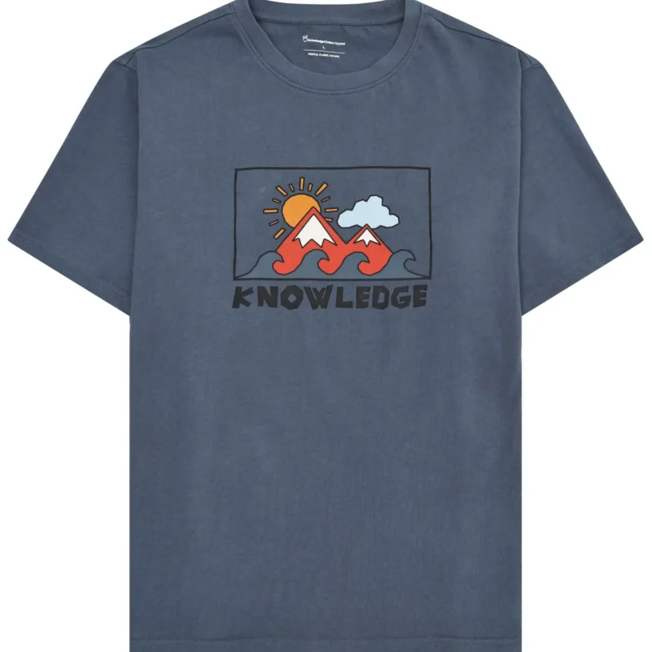 KnowledgeCotton Apparel - Regenerative Organic Cotton Front Print T-hirt - T-hirt