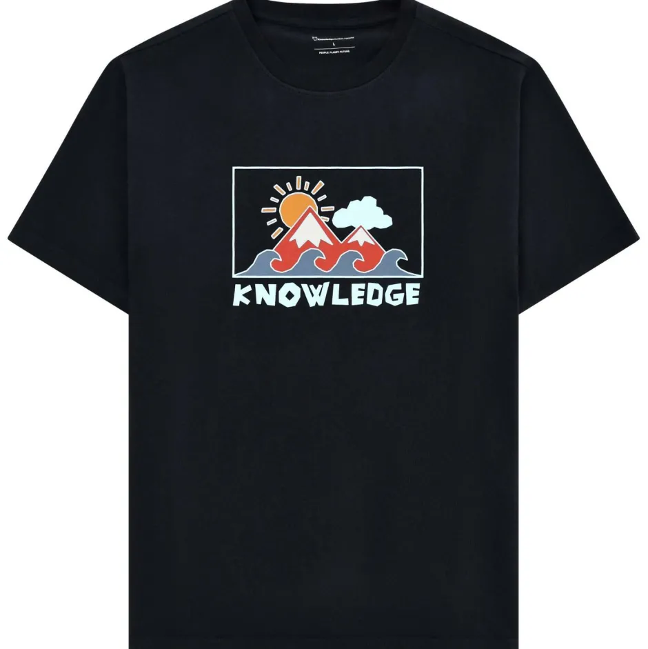 KnowledgeCotton Apparel - Regenerative Organic Cotton Front Print T-hirt - T-hirt
