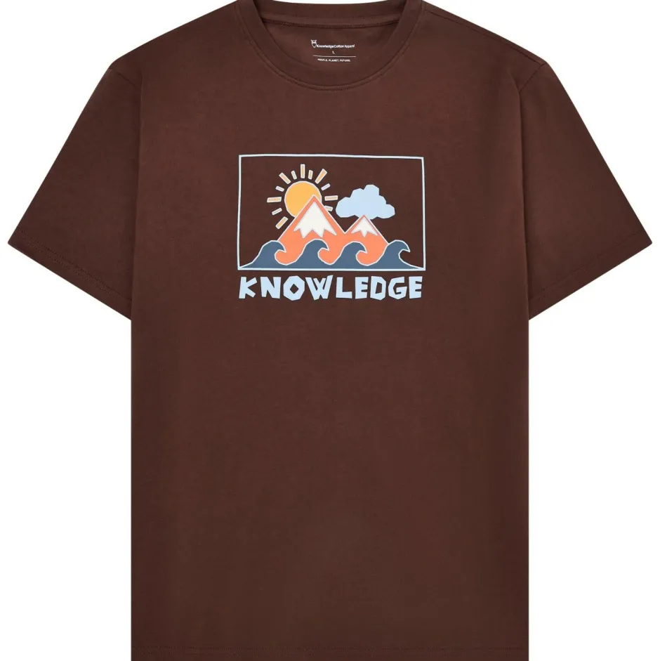 KnowledgeCotton Apparel - Regenerative Organic Cotton Front Print T-hirt - T-hirt