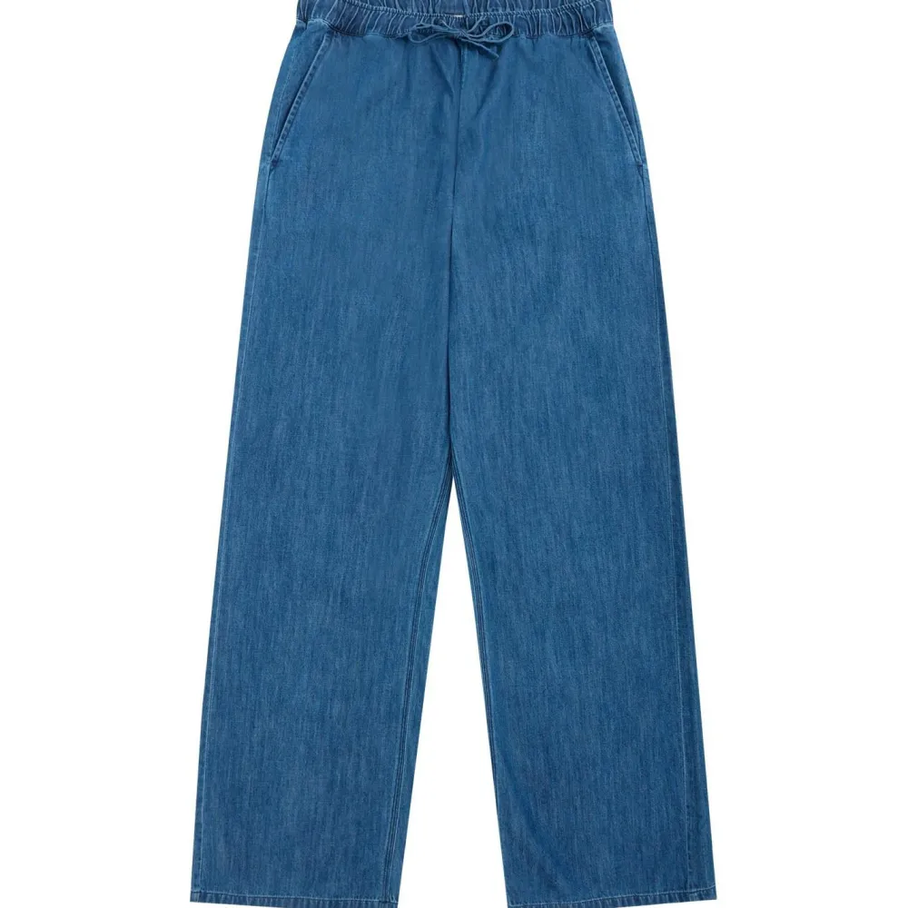 KnowledgeCotton Apparel - Women's Posey Wide Mid-Rise - Freizeithose Dark Blue Denim Discount