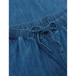 KnowledgeCotton Apparel - Women's Posey Wide Mid-Rise - Freizeithose Dark Blue Denim Discount