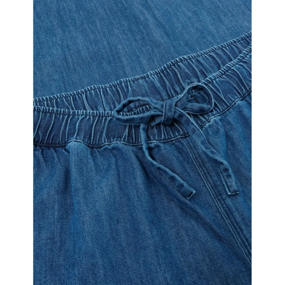 KnowledgeCotton Apparel - Women's Posey Wide Mid-Rise - Freizeithose Dark Blue Denim Discount