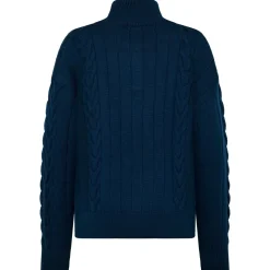 KnowledgeCotton Apparel - Women's M. 1/2 Zip High Neck Cable - Wollpullover Online