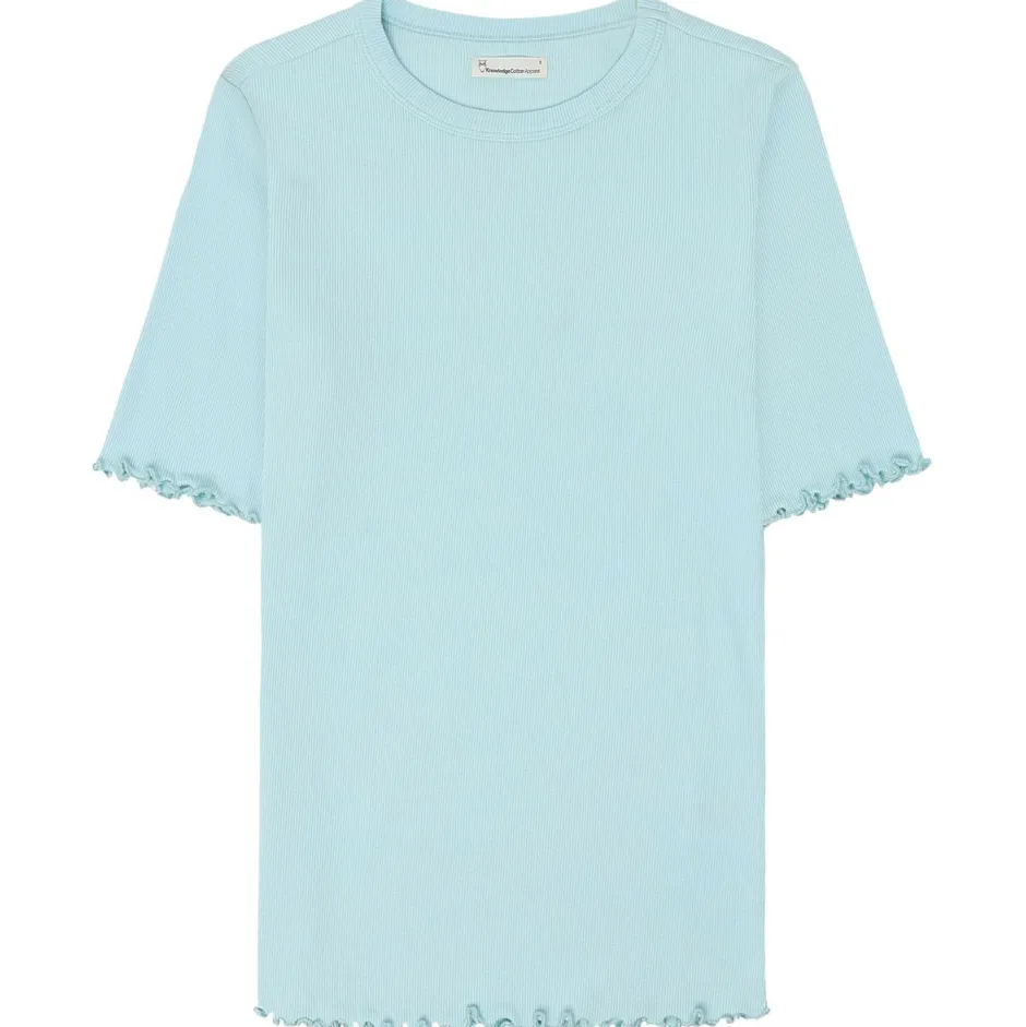 KnowledgeCotton Apparel - Woen' Rib Tee Ruffe Heing - T-hirt