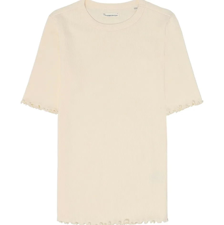 KnowledgeCotton Apparel - Woen' Rib Tee Ruffe Heing - T-hirt