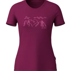 Lu00f6ffler Löffler - Women's Printshirt Sunset Merino-Tencel - Merinoshirt