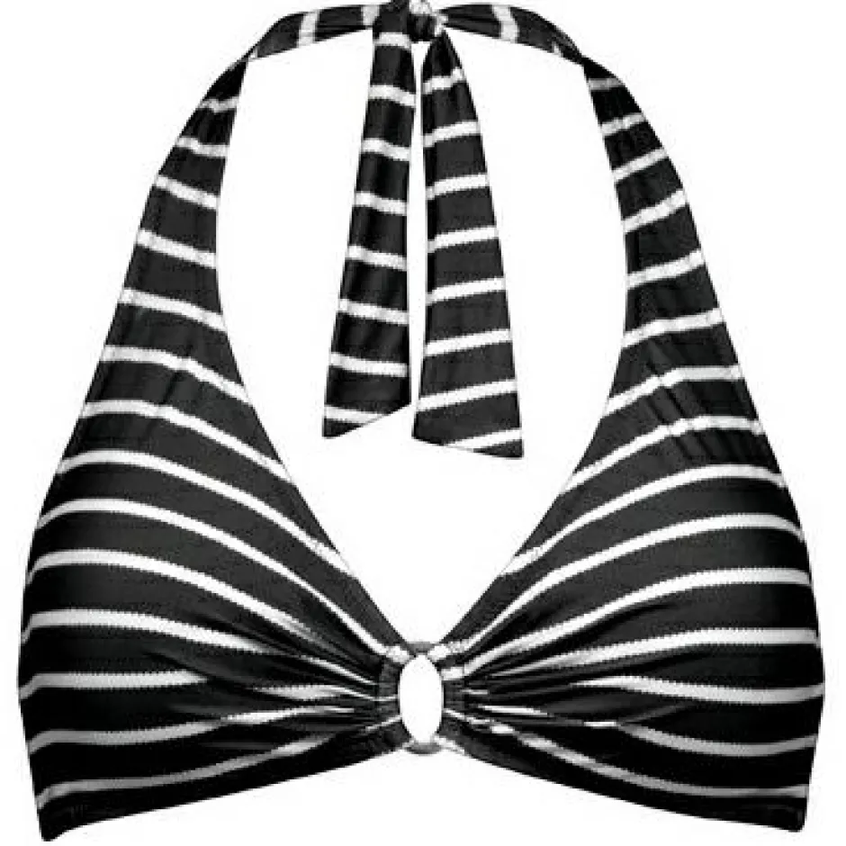Lidea Bademode-- Women's Line Up Halter Bikini Top - Bikini-Top Black / White