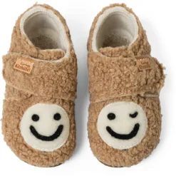 Living Kitzbu00fchel Living Kitzbühel - Kid's Smiley Plüsch-Klettschuh - Hausschuhe Camel New