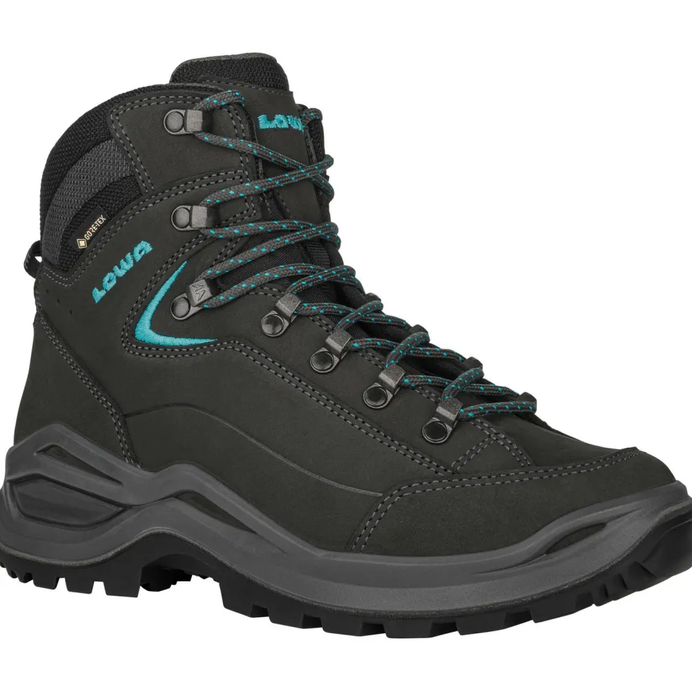 Lowa - Women's Renegade Evo GTX Mid Slim - Wanderschuhe Asphalt / Turquoise Hot