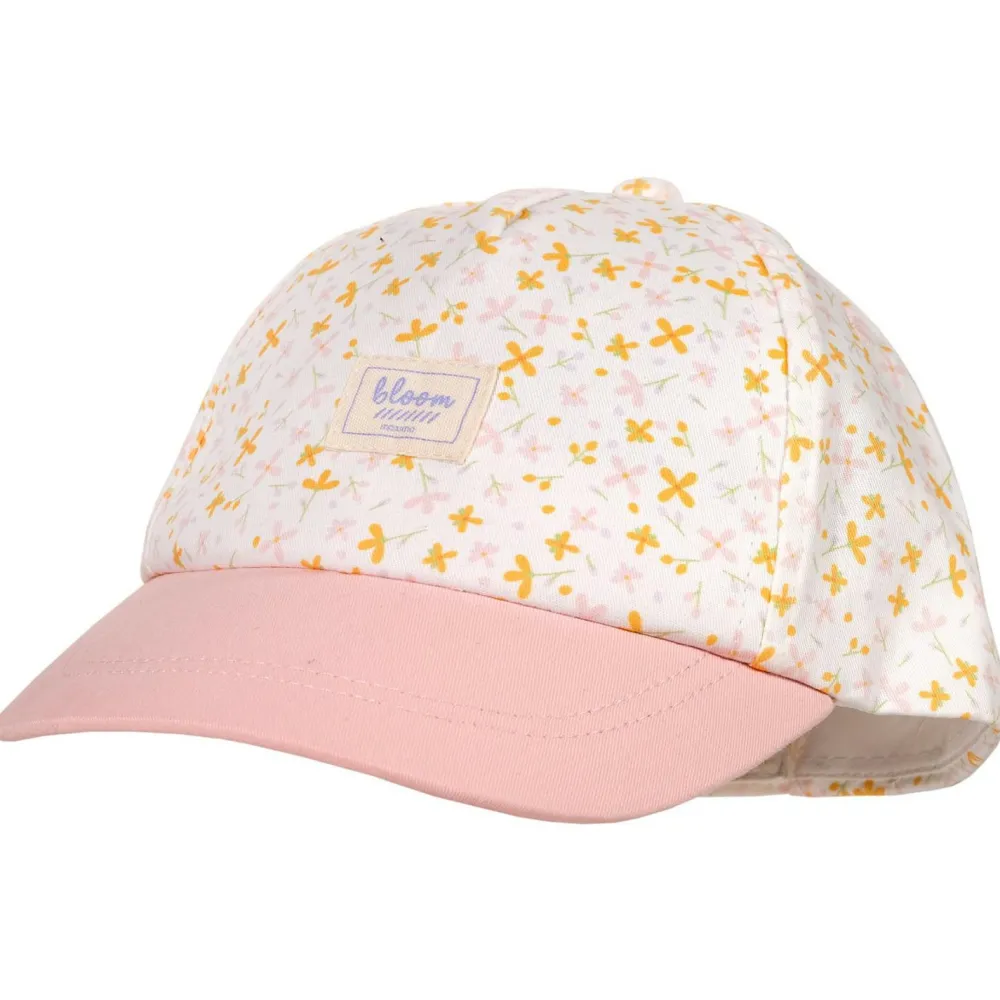 maximo - Baby Girl's Cap Small Flowers mit Klettverschluß - Cap Off-White / Multicolor Sale