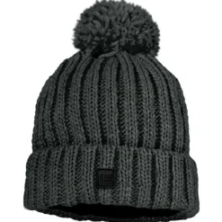maximo - Kid's Mütze Rippe mit Pompon und Fleecefutter - Mütze