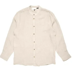 Mazine Shirts, Hemden & Longsleeves|Alltagsbekleidung-- Stand Collar Linen Shirt - Hemd