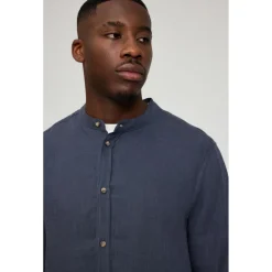 Mazine Shirts, Hemden & Longsleeves|Alltagsbekleidung-- Stand Collar Linen Shirt - Hemd