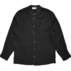 Mazine Shirts, Hemden & Longsleeves|Alltagsbekleidung-- Stand Collar Linen Shirt - Hemd