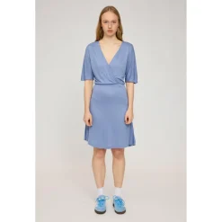 Mazine - Women's Faux-Wrap Jersey Dress - Kleid Dusk Blue