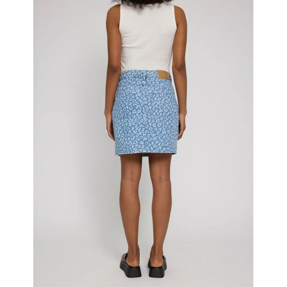 Mazine - Women's Printed Denim Mini Skirt - Rock Light Blue Wash Best