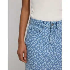 Mazine - Women's Printed Denim Mini Skirt - Rock Light Blue Wash Best