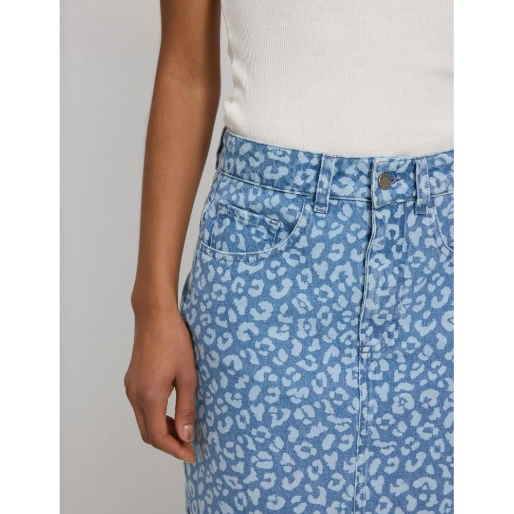 Mazine - Women's Printed Denim Mini Skirt - Rock Light Blue Wash Best