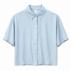 - Woen' hort eeve Vicoe hirt - Bue < Mazine Best