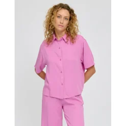 - Woen' hort eeve Vicoe hirt - Bue < Mazine Best