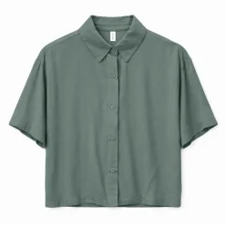 - Woen' hort eeve Vicoe hirt - Bue < Mazine Best
